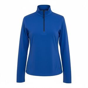 Lands' End Quarter Zip Thermacheck Fleece Pullover Sweatshirt Blue Size Medium